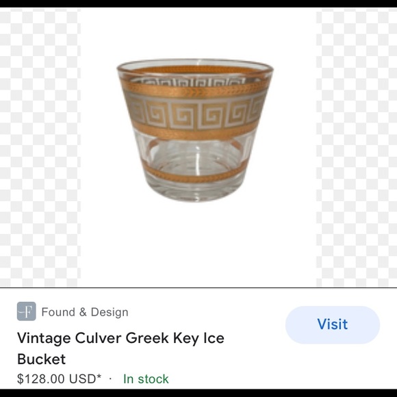 Mid century glass ice bucket/4 highball drinking glasses - Picture 10 of 14